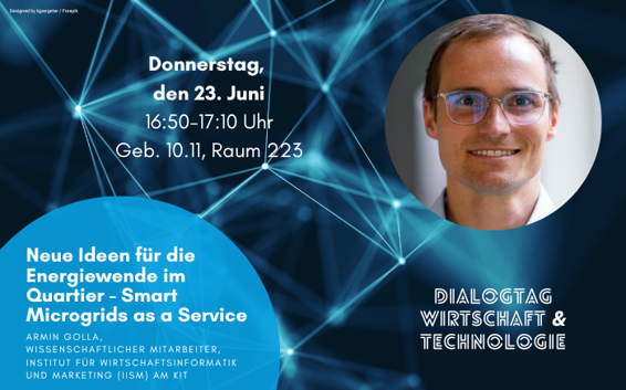TeamEnergy_KIT's tweet photo. Falls ihr gerade in Karlsruhe seid schaut doch mal beim  "Dialogtag Wirtschaft &amp; Technologie" @KITKarlsruhe vorbei! @ArminGolla stellt dort heute unser Forschungsprojekt "Smart Microgrids as a Service" vor. #SMaaS https://t.co/KPMS5RmFLR