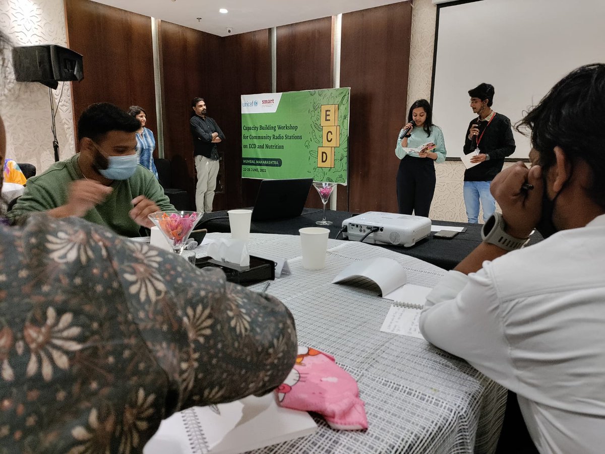 ngo_smart's tweet photo. Tara - a whizkid taking the essence of ECD far and wide!
Mr Raman Iyer sharing how community radio broadcasters can adapt Tara locally for their programming on health and nutrition.
#smartngo #earlychildhooddevelopment #health #nutrition #poshan #communitymedia #communutyradio https://t.co/cEJU69WplS