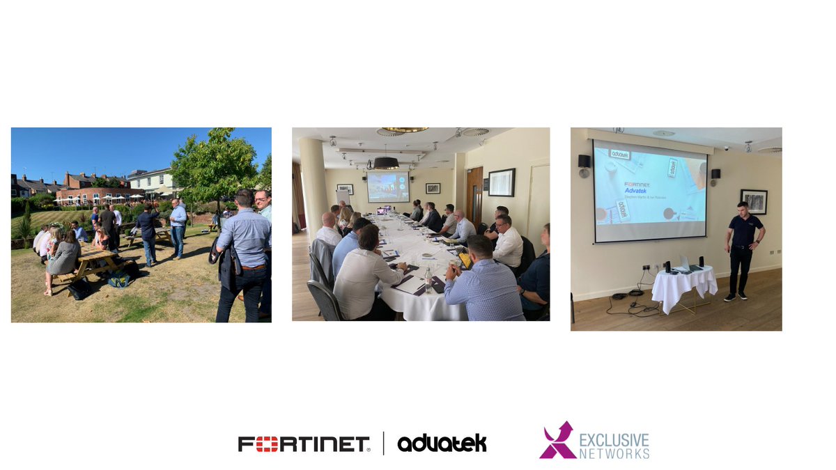 advatek's tweet photo. A glorious day in Chester for our Partner Sales Day with Fortinet and Exclusive Networks UK. Always good to get together and share experiences and ideas.  
Many thanks to @Fortinet and@ExclusiveNetworks for hosting us. https://t.co/tobMlZOvPJ