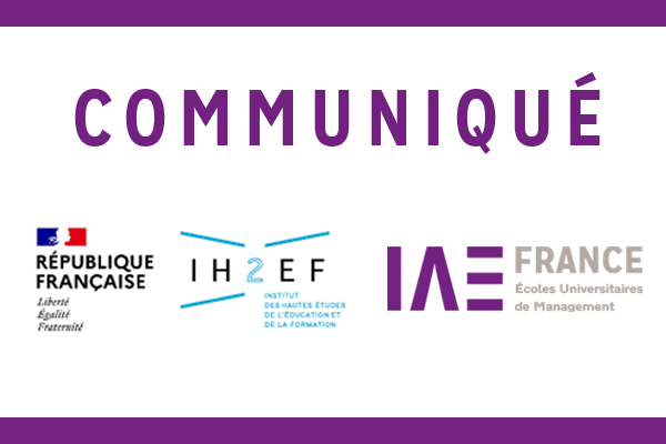 [COMMUNIQUE DE PRESSE 📰]
L’<a href="/Ih2ef/">IH2EF</a> et <a href="/IAEFRANCE/">IAE FRANCE</a> ont signé une convention dont l’objectif est une collaboration étroite dans le cadre du « Plan national d’accompagnement managérial » pour les cadres de l’Éducation nationale.
Plus d'infos➡️cutt.ly/uKnKKmv