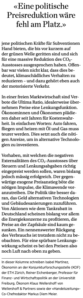 Meine Kolumne diese Woche in der <a href="/Handelszeitung/">Handelszeitung</a> zu Benzinpreissubventionen in Zeiten des #Klimawandel|s.
#EconTwitter 

👇