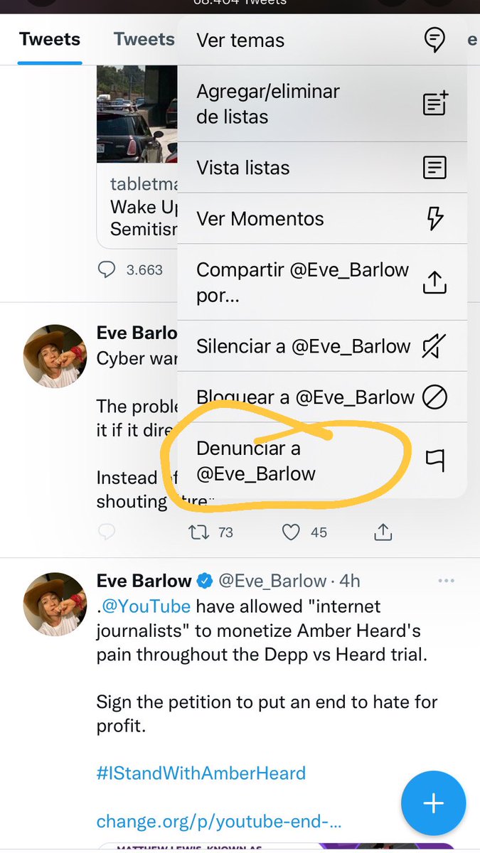 PatJamett's tweet photo. @Eve_Barlow @tabletmag Mass denunciation for inciting hatred and selective harassment so that this narcissistic account is once blocked @Eve_Barlow @realamberheard #AmberHeardlsAnAbuser #EveBarlowIsAJoke https://t.co/IMpSZVAAWD