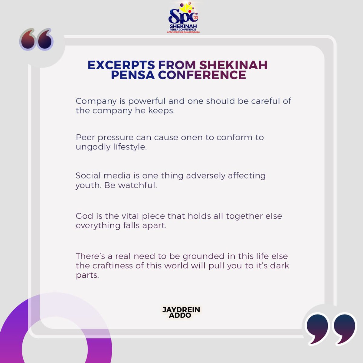 pensaghana1's tweet photo. 📝| Excerpts from the Shekinah PENSA CONFERENCE.

#HeyBrother 
#HeySister 
#BeGrounded
#SPC22
#PossessingTheNations https://t.co/btRreXmwmJ