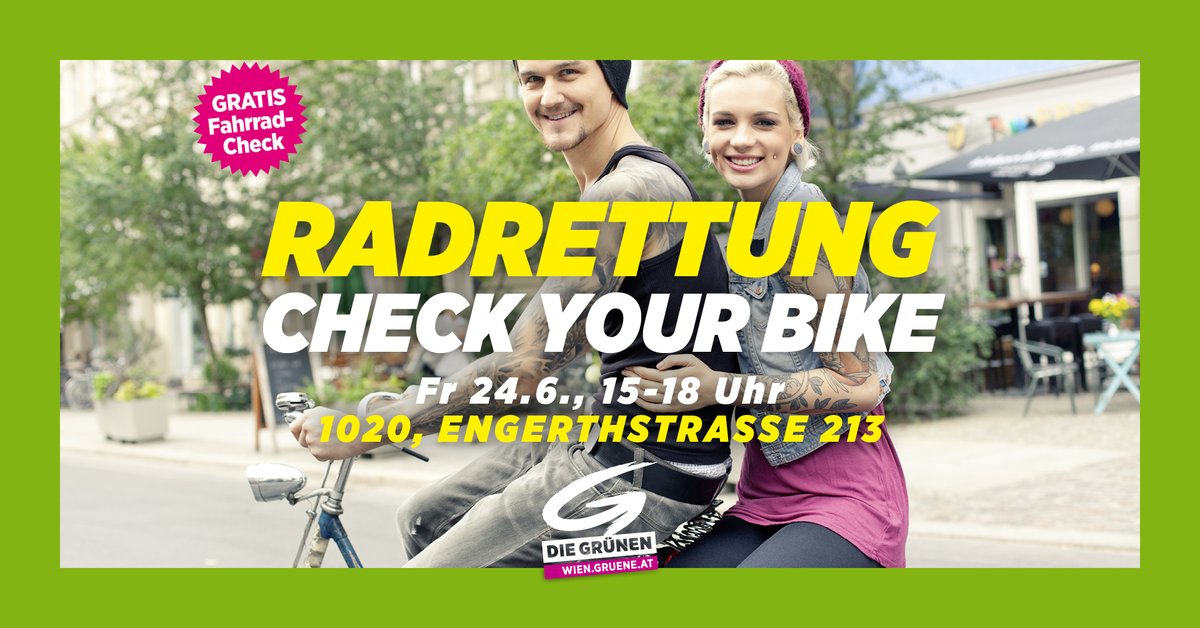 grueneleo's tweet photo. Morgen, nächste #Radrettung in 1020
🚲15-18 Uhr
🚲 Engerthstraße 213
#checkyourbike https://t.co/hcYSEn6s5Q
