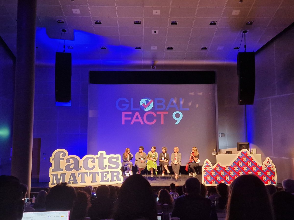Day 2 of #GlobalFact9 and we love to see an all female panel of amazing fact checkers explaining how they address election misinformation