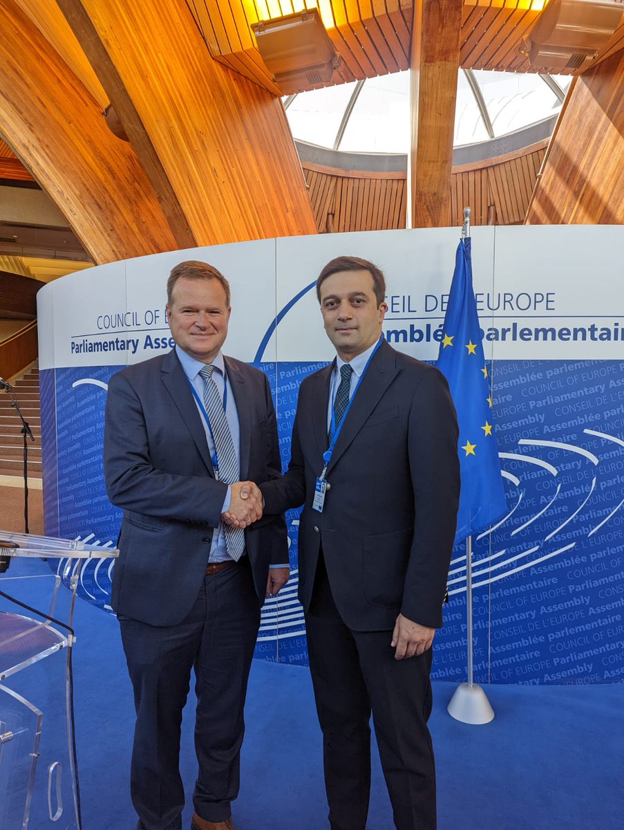 IoselianiGE's tweet photo. The Political Party Citizens joined the political Group of SOC in the Parliamentary Assembly of the Council of Europe. My personal thanks to Mr. @FrankSchwabe - the chairperson of the political group. https://t.co/gPtV0sHIf5
