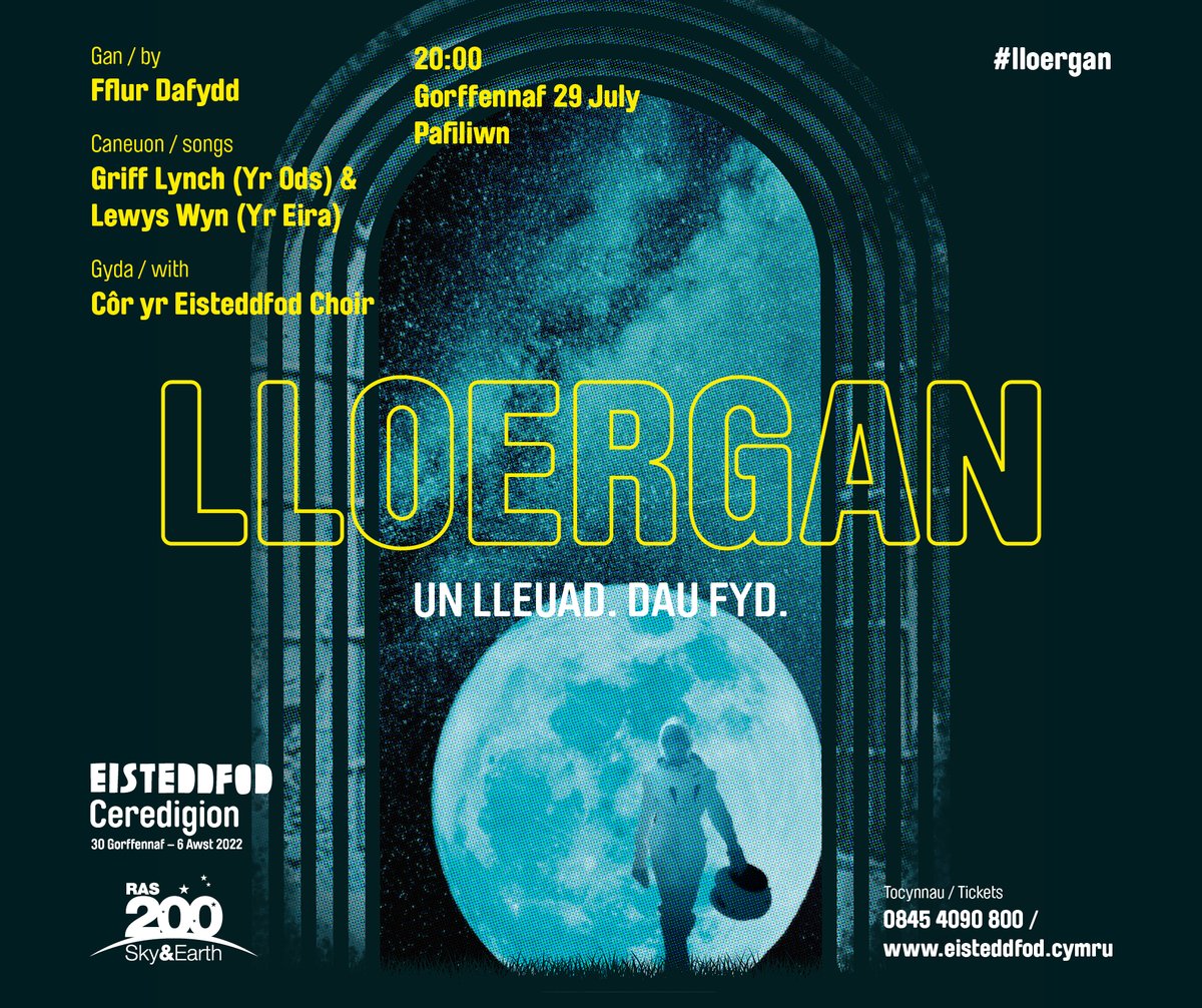 eisteddfod (@eisteddfod) on Twitter photo ๐Lloergan๐
Ein cyngerdd agoriadol eleni yw Lloergan gan <a href="/FflurDafydd/">Fflur Dafydd</a>
Caneuon gan <a href="/grifflynch/">Griff Lynch</a> (<a href="/yr_ods/">Yr Ods</a>) + <a href="/LewysWyn/">Lewys Wyn</a> (<a href="/Yr_Eira/">YR EIRA</a> + <a href="/SywelNyw/">Sywel Nyw</a>)
Gyda Cรดr yr Eisteddfod.
Tocynnau ar werth nawr โ eisteddfod.cymru/2022-lloergan ๐Lloergan๐
Ein cyngerdd agoriadol eleni yw Lloergan gan <a href="/FflurDafydd/">Fflur Dafydd</a>
Caneuon gan <a href="/grifflynch/">Griff Lynch</a> (<a href="/yr_ods/">Yr Ods</a>) + <a href="/LewysWyn/">Lewys Wyn</a> (<a href="/Yr_Eira/">YR EIRA</a> + <a href="/SywelNyw/">Sywel Nyw</a>)
Gyda Cรดr yr Eisteddfod.
Tocynnau ar werth nawr โ eisteddfod.cymru/2022-lloergan