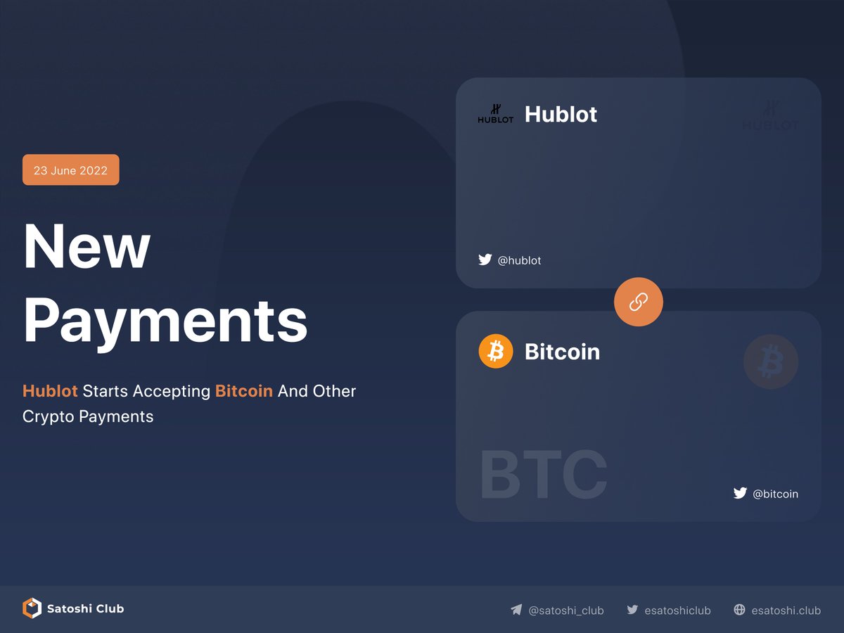 esatoshiclub's tweet photo. 🔥 @Hublot Starts Accepting @Bitcoin And Other Crypto Payments

👉More information: https://t.co/iK2nUpmQGA

👉Follow @esatoshiclub

#bitcoin #Hublot #payment #satoshiclub https://t.co/hoHvTsaWrN