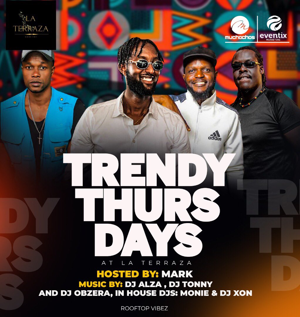 Muchachos_Ug's tweet photo. Get your groove on tonight @laterrazaug
#TrendyThursdays https://t.co/jy3NxDaZeS