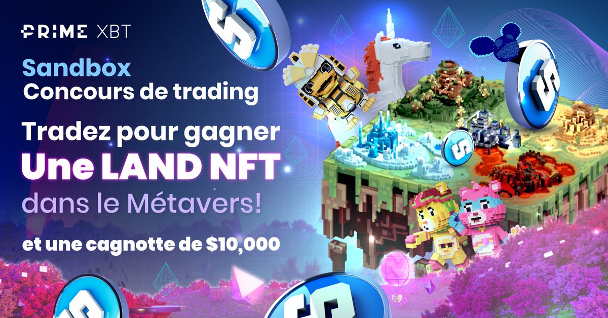 PrimeXBT_FR's tweet photo. 🏝️Giveaway LAND #Sandbox

🪐Gagnez un LAND du #Metaverse dans ce concours de trading #PrimeXBT

✅Participation gratuite
💸Argent virtuel
🤑$10k à gagner + 1 LAND Sandbox #NFT
🎮Gagner un morceau du Metaverse
📆Se termine le 14 Juillet

👉S'inscrire: https://t.co/syN2ZFHG55 https://t.co/qzN7FR4T05