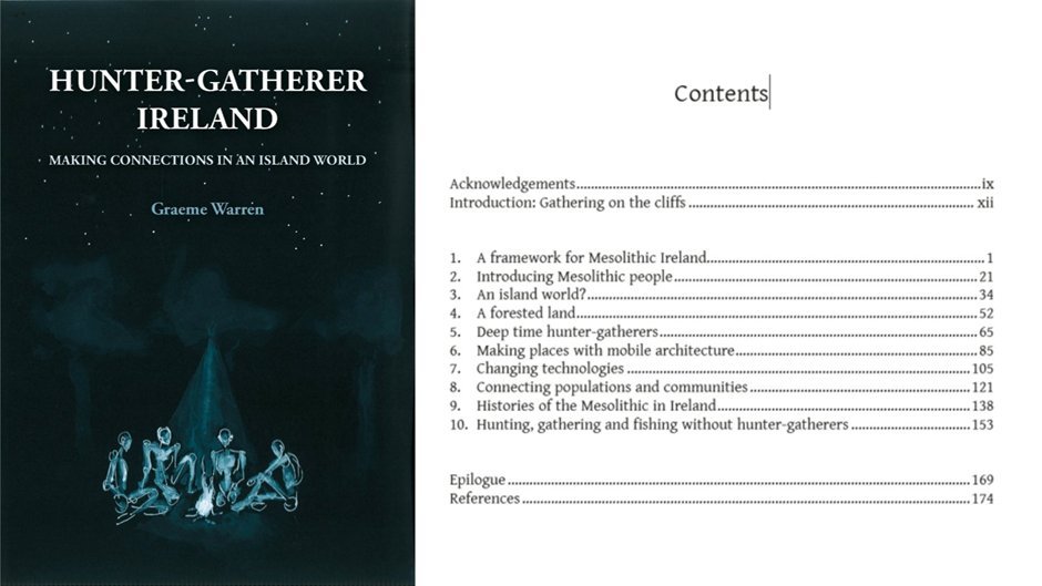 We've not finished promoting the Mesolithic in Ireland at CHAGS13! Tx to lovely people at @OxbowBooks delegates can buy @GraemeMWarren's Hunter-Gatherer Ireland (2022) at 25% off. Copies at UCD @CampusBookshop or order from oxbowbooks.com/oxbow/hunter-g…. Discount code in conf. pack.