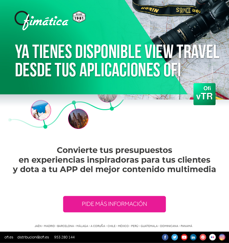 inspiravia's tweet photo. Nueva integración ViewTravel con OfiCRMTravel y OfiTravel - https://t.co/iVZ9iVLpbC https://t.co/hUTLcdAjqA