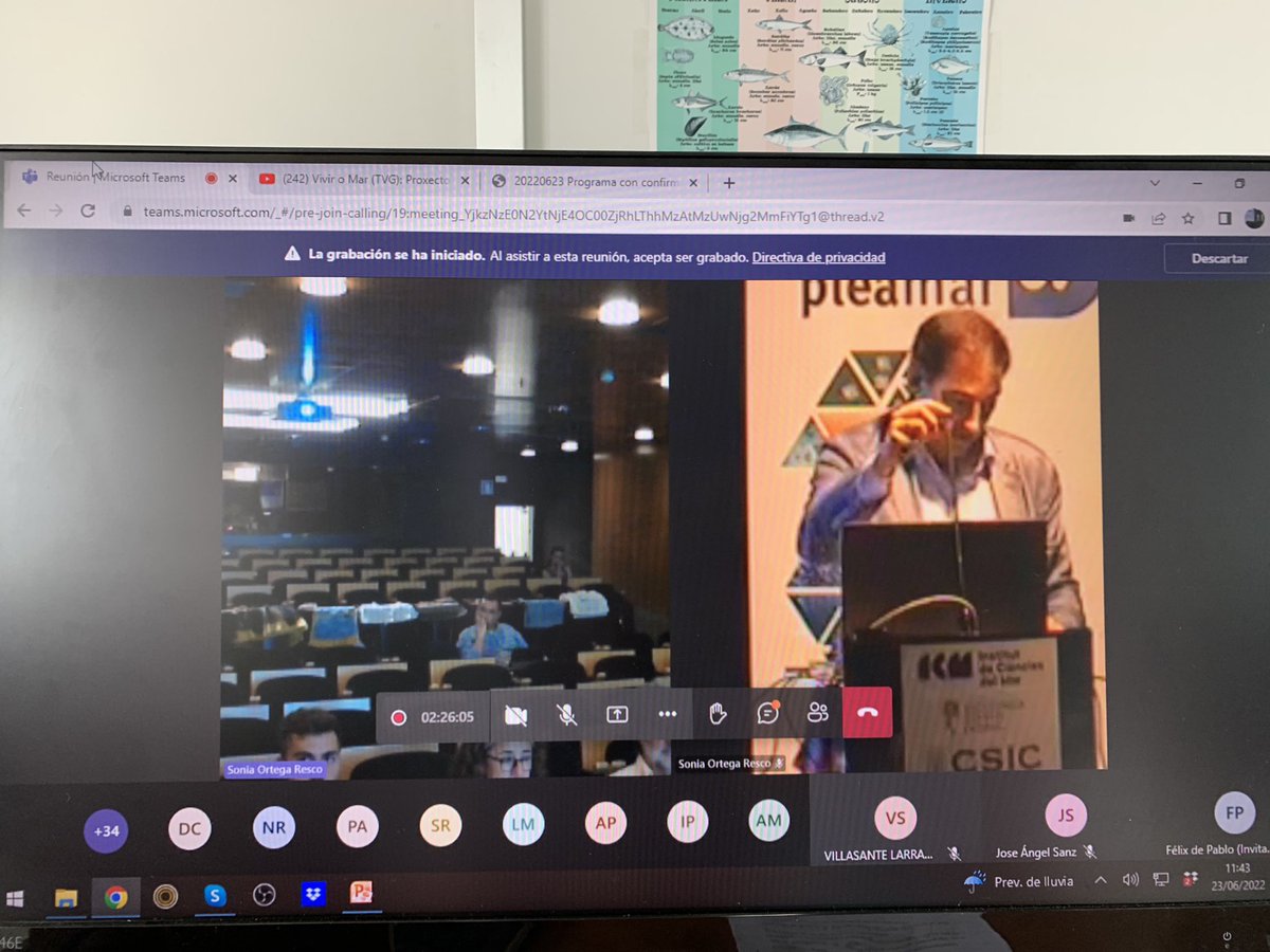 FisheriesIIM's tweet photo. Hoy estamos siguiendo la jornada de transferencia de resultados del programa #pleamar @FBiodiversidad #FEMP en el eje de #areasprotegidas y en breve tendremos la ocasión de presentar nuestro trabajo en el proyecto #iGENTAC https://t.co/nJCKa8dzQH