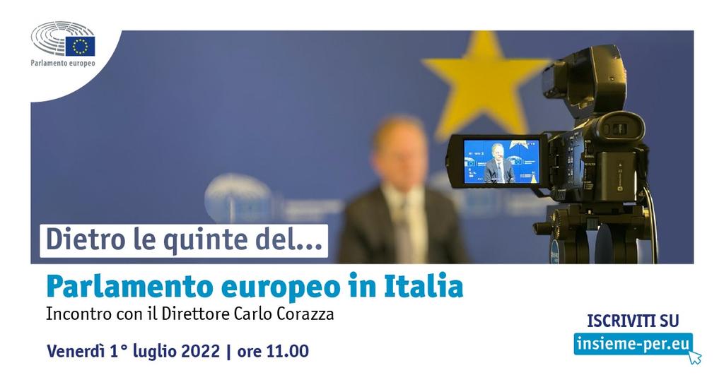 Europarl_IT's tweet photo. 🇪🇺🎙❔Sei curioso di conoscere le attività che svolge l'ufficio del @Europarl_IT?
📣Nuovo appuntamento con “dietro le quinte di” incontro con il direttore @CorazzaEP
🗓 Venerdì 1 Luglio, ore 11 su Zoom
🙋♀️Partecipa al dialogo! Iscriviti 👇
https://t.co/dQBeoJIybR
#insiemeper https://t.co/OBkbJkqQLA