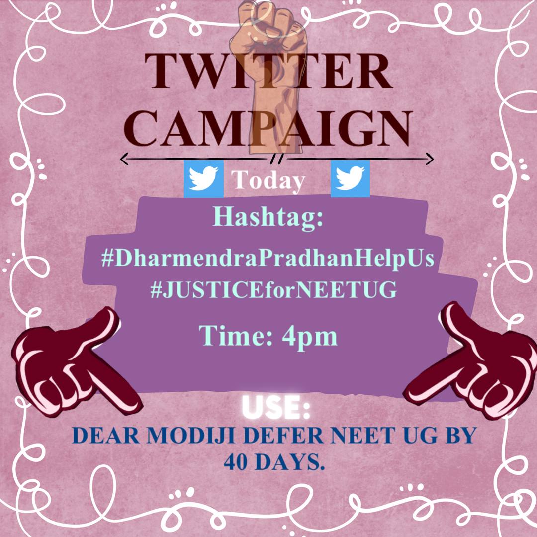 Sweety7913's tweet photo. #JUSTICEforNEETUG 
Peeps!🔥😍
Get ready for the biggest fight !🔥😍
Starts from 4pm !
Don't loose hope !
Everything is positive! 
@Neerajkundan sir is supporting us 🥳🔥
Show your power to the entire nation! 😍🙏🏻
Keep tweeting continously!🔥
#NEET #NEET2022 #NEETUG #NEETUG2022 https://t.co/bsed3OUGRQ