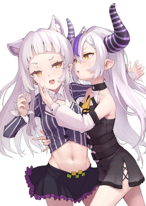 シオンちゃんとラプ様～☺️ Shion and Laplus😚
#これ見た人はお腹を貼る 