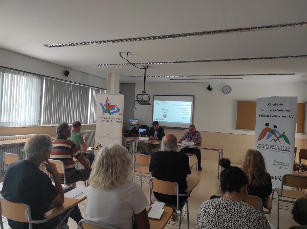 grupoenercoop's tweet photo. Esta semana hemos compartido en la 'Universidad de Verano Rincón de #Ademuz' -iniciativa que @catedrapaisaje de la @UV_EG desarrolla junto a @GVAterritori-, nuestra experiencia desarrollando la pionera comunidad energética #COMPTEM en #Crevillent. ¡Gracias por invitarnos! https://t.co/i03IMG3ex9