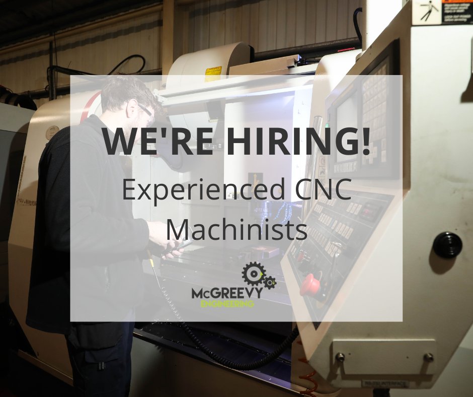 We’re  recruiting for CNC machinists, with at least five years’ experience, to join our team based just outside Belfast.  

If you’re interested, send your CV and cover letter to: info@mcgreevyengineering.co.uk. 

#NorthernIrelandJobs #NIJobs #NIJobFairy #EngineeringJobs