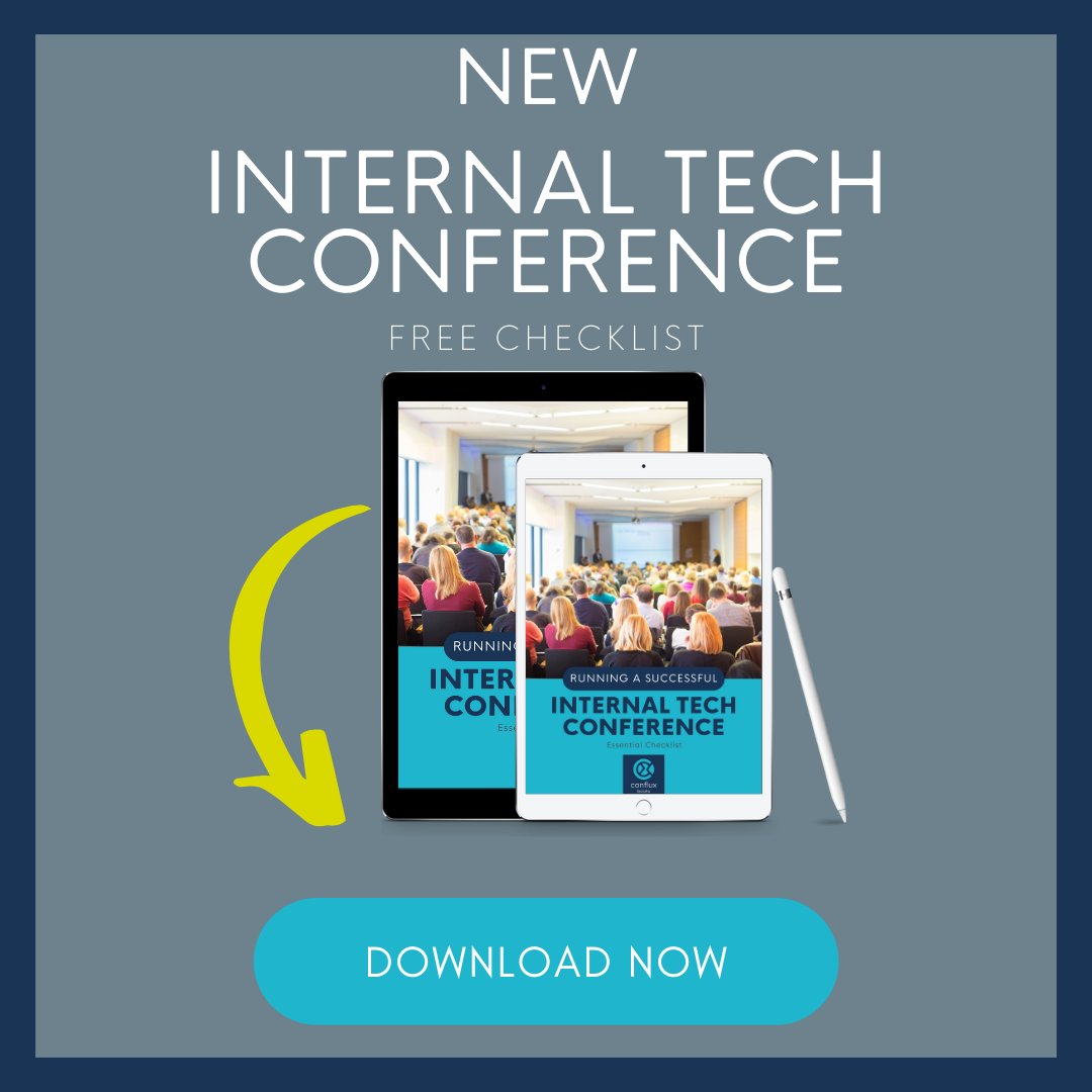 ConfluxBooks's tweet image. We’ve released a free checklist “Running a Successful Internal Tech Conference”.
If you’ve thought about running an internal conference - get the checklist here and learn the key steps
resources.confluxbooks.com/conference-che…
#internaltech #checklist