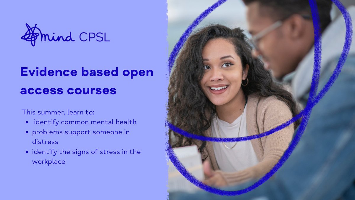 cpslmind's tweet photo. Upskill yourself this summer and increase your knowledge and confidence when talking about mental health. Find out more about courses running this July at https://t.co/3FIwEeIo3G #openaccesslearning #mentalhealthmatters https://t.co/4w9dMJGLOy