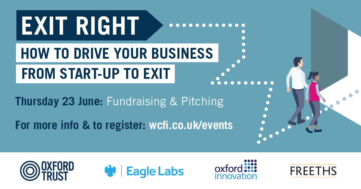 TheOxfordTrust's tweet photo. Last chance to register for our #ExitRight masterclass today on #Fundraising & #Pitching for #founders & #seniormanagement of #startups & #spintouts #Networking #Food #Drinks at the Wood Centre for Innovation or online. Register now 👉 https://t.co/4w5GYXbBmU https://t.co/Hvshza4qQe