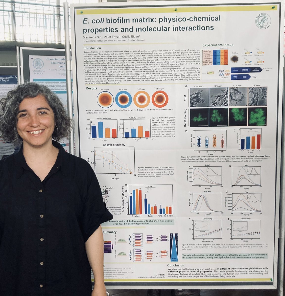 macasiri's tweet photo. It’s been a pleasure to participate in #ELM2022 these past days. Great talks and great discussions on the poster session! @LSCLifeMat #biofilms #ecoli #curli #biomaterials https://t.co/Vakrz0GtCk