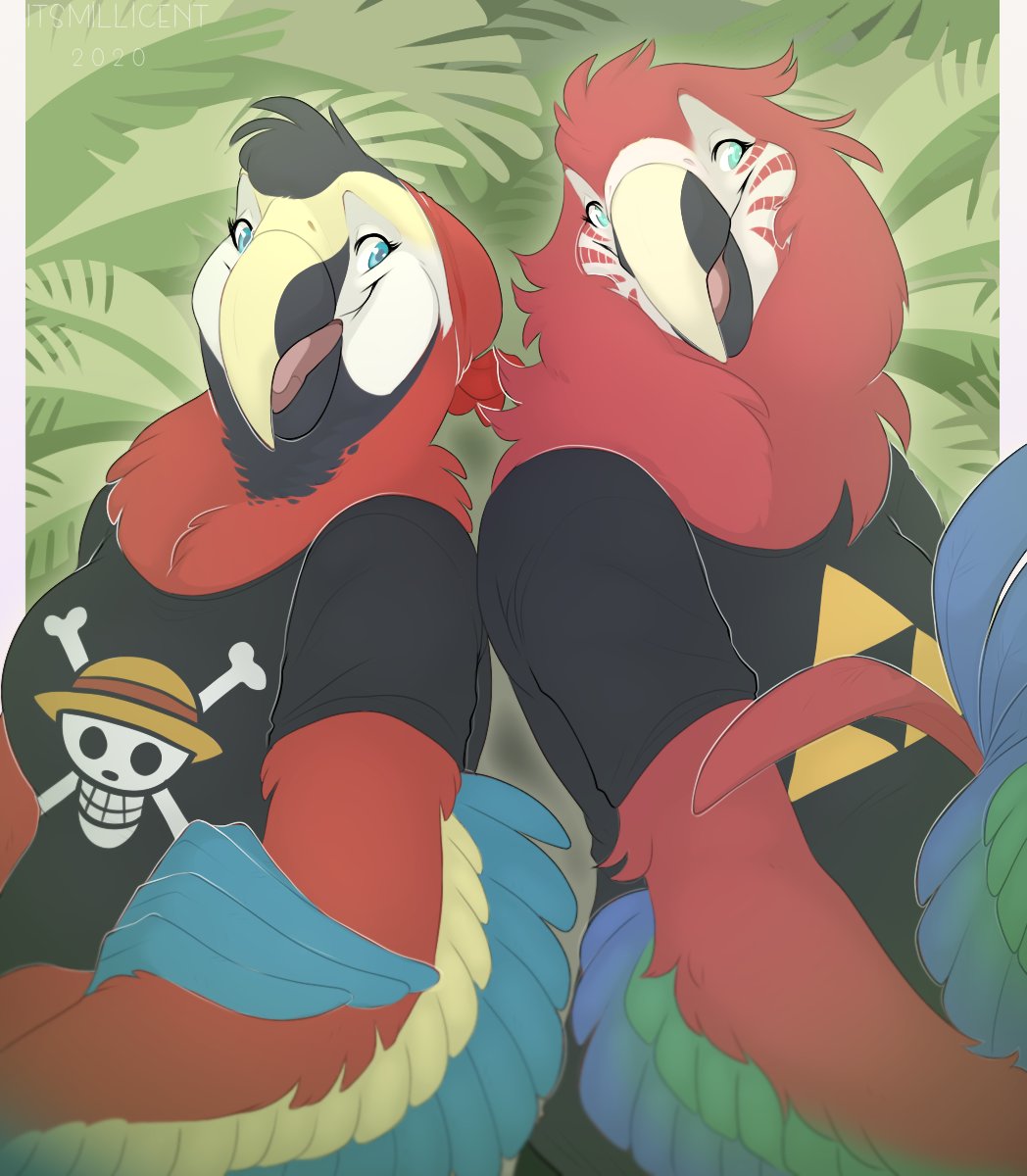 It is indeed summer and we are indeed hot birds, so that must mean it's #HOTBIRDSUMMER for Me and Mill! 

Lovely art by @bird_attitude