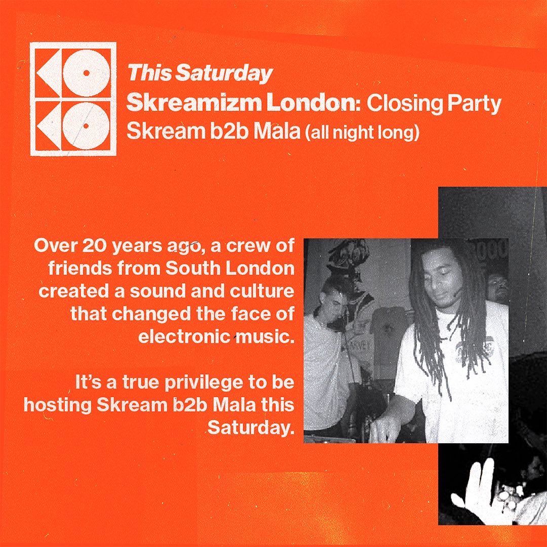 We relive the former years of dubstep with two of the scenes pivotal figures. It's a true honour and privilege to be welcoming <a href="/I_Skream/">Oliver Jones</a> b2b <a href="/mala_dmz/">mala_dmz</a> (all night long), this Saturday. Resale tickets are live via RA.