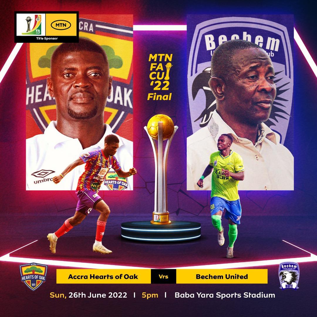 MTNFACupGH's tweet photo. 🏆 | ᴍᴛɴ ꜰᴀ ᴄᴜᴩ ꜰɪɴᴀʟ! 

- Who will be crowned WINNERS on Sunday? 🏆 

#MTNFACup2022 | #MTNFACupFinal https://t.co/jMN8XYVHkp