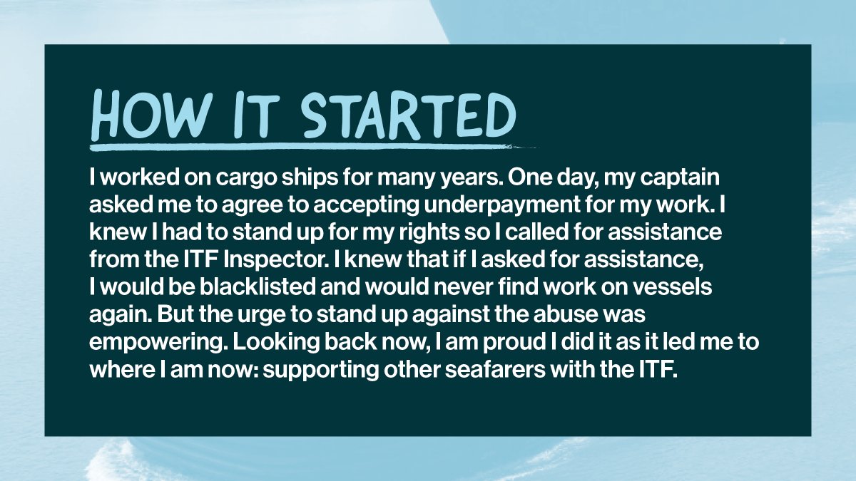 ITFglobalunion's tweet image. When John spoke out against wage underpayments, like thousands of other seafarers he was blacklisted.

Now John helps other seafarers to avoid getting underpaid like he was, through collective bargaining. #ITFSeafarers

Share your #SeafarerJourney: bit.ly/seafarerjourne…
