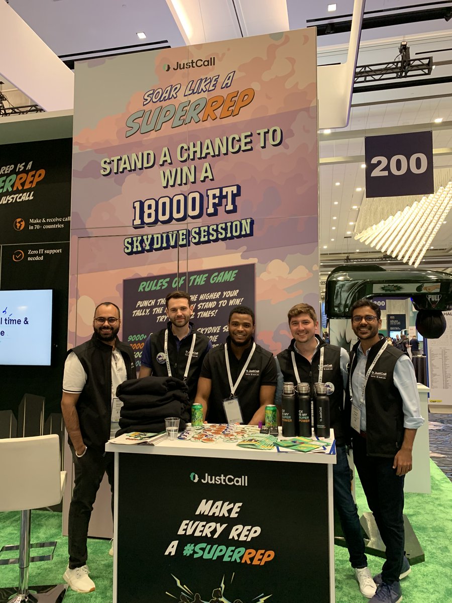 saas_labs's tweet photo. Kickstarting Day 1 at #CCWVegas!
Come by Booth 100, for a VIP #SuperRep experience!
Try your luck at the SuperRep tryouts and stand a chance to win an 18000 feet skydive ๐คฏ
See you at CCW, Booth 100 ๐
Meet us there: https://t.co/exWIOLaXY1
#ContactCenterWeek #CCWVegas #CCW https://t.co/2ni0OOzF8f