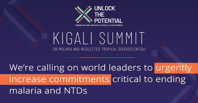At the #KigaliSummit. World leaders are called to:

✍️Renew their commitments to #EndMalaria and  #NTDs
✊Mobilise a fully resourced @globalfund
  7th Replenishment.
🙌Endorse the Kigali Declaration on NTDs

Taking action now will save millions of lives. #UnlockThePotential