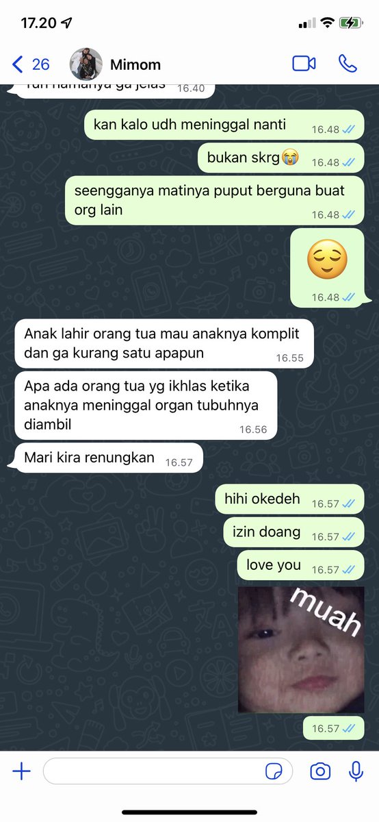 ptrannisya's tweet photo. dahal cuma izin buat ikut donor mata, ko jawabannya bikin terharu🥹🥲🤎 https://t.co/8AzAy4MgTx