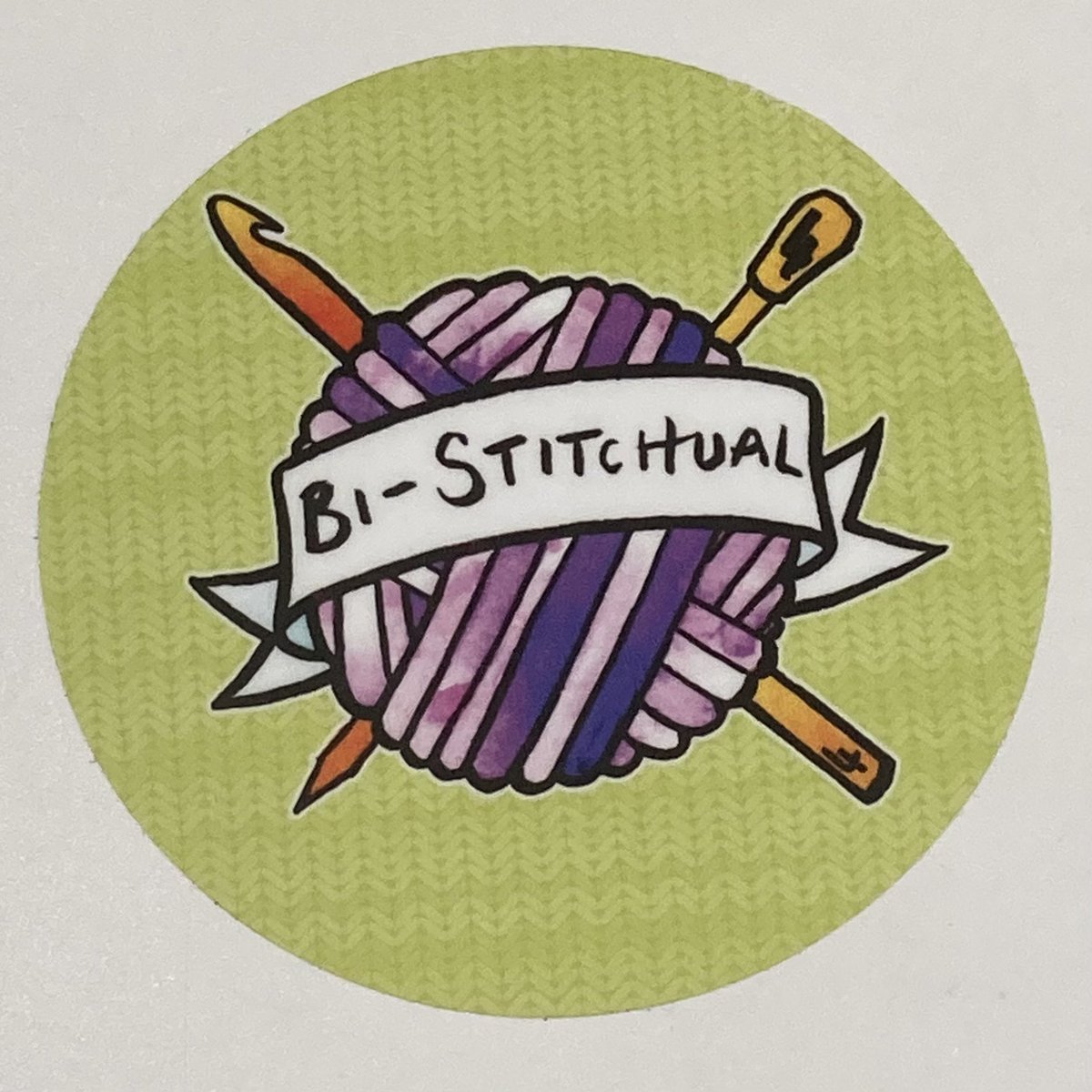 I met the wonderful RockaMolly at The Wool Monty on Sunday and picked up a handful of her fabulous stickers and postcards! A quick survey on Bi-Stitchual crafters is necessary… raise your hand below if you knit and crochet (do you have a preference?) 🌈❤️🧡💛💚💙💜🌈