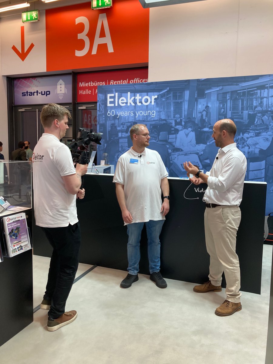 Elektor's tweet image. We have @EbenUpton from @Raspberry_Pi right now at our booth 4A-646. - Embedded World 2022-
Full interview will follow soon. 

#embeddedworld2022 #ew22 #raspberrypi