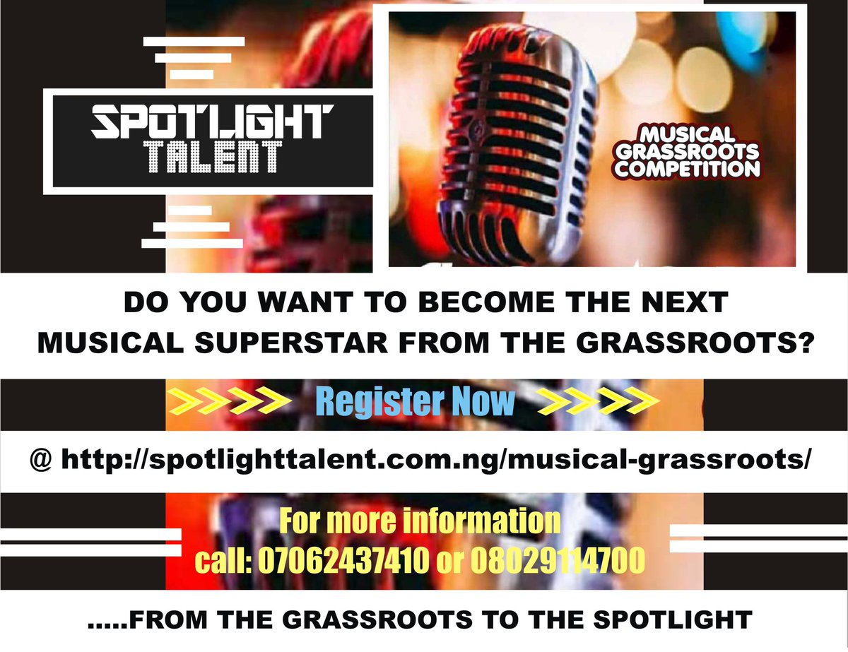 Spotlightmgc5's tweet photo. #NigeriaDecides2023."I am not certain about the #liesofobi.Rather, am certain about #SpotlightTalent a Musical Talent Development Project from the Grassroots, a step towards the right direction"
Oya Register via 
https://t.co/axJLYjdkzt
#SpotlightSuperstar 
#GrassrootsToSpotlight https://t.co/Cqd7nzjP6i