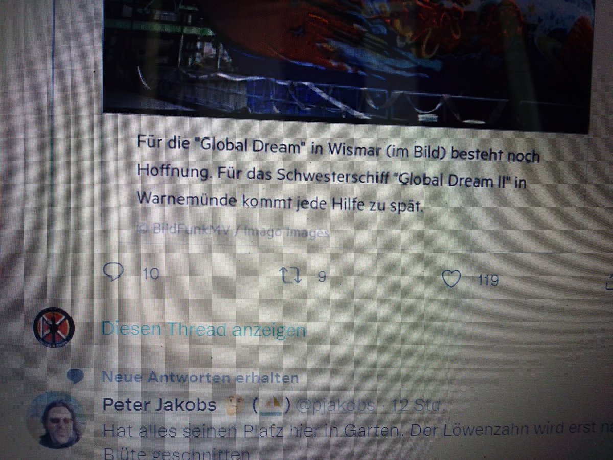 das Ende der Global Dream. P.J. hat aber Platz in seinem Garten;)