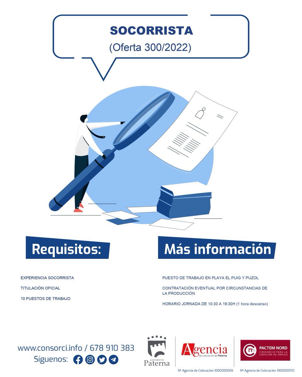 acopat's tweet photo. #OFERTA #EMPLEO #AGENCIADECOLOCACIÓN #PACTEMNORD
➡️ SOCORRISTA ⬅️
Más información:
678 910 383
https://t.co/5wWjDYUBNw https://t.co/tifsSTky1b