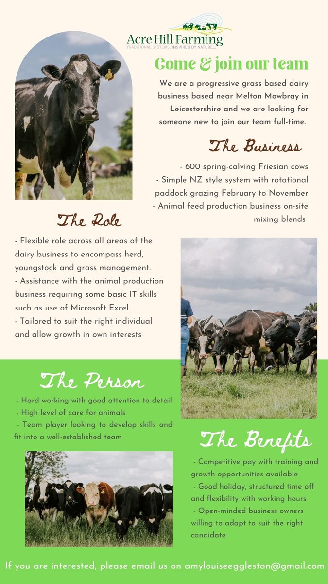 We are hiring! Please share 🐄 #TeamDairy