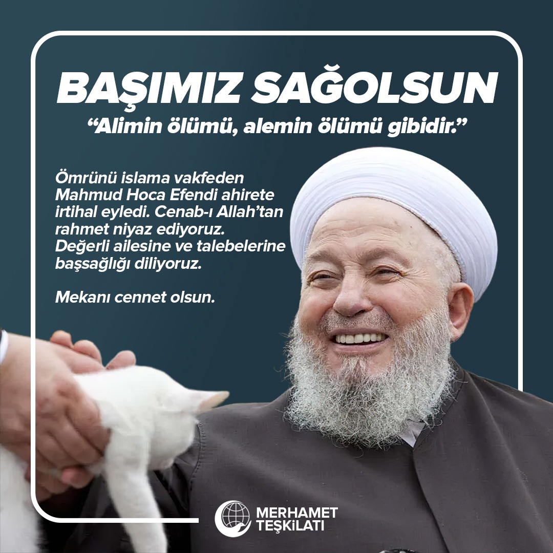 Ömrünü İslama vakfeden Mahmud Hoca Efendi ahirete irtihal eyledi. Cenab-ı Allah'tan rahmet niyaz ediyoruz. Değerli ailesine ve talebelerine başsağlığı diliyoruz. Mekanı cennet olsun.