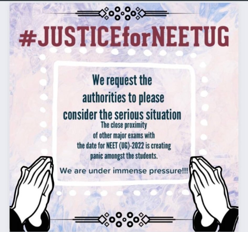 SAMARPITA2002's tweet image. With NEET date approaching students are facing a huge pressure. Anxiety has become very common due toh this excessive stress because of which many are unable to study
Just give us 40days and that's all we need

#DharmendraPradhanHelpUs
#JUSTICEforNEETUG 

DEFER NEET UG BY 40 DAYS