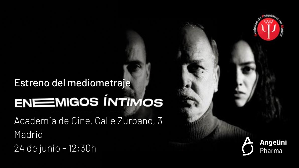 AngeliniFarmaES's tweet photo. ¡Te esperamos en el estreno del documental “Enemigos íntimos”! 
🎬Un proyecto muy especial que pone de manifiesto la lucha que muchas personas viven contra su peor enemigo: uno mismo.

📆 24/06 - 12:30h
📍Academia de Cine, Madrid
¡Entrada libre!

#AngeliniPharma #BrainHealth https://t.co/Gy5sWljKrh