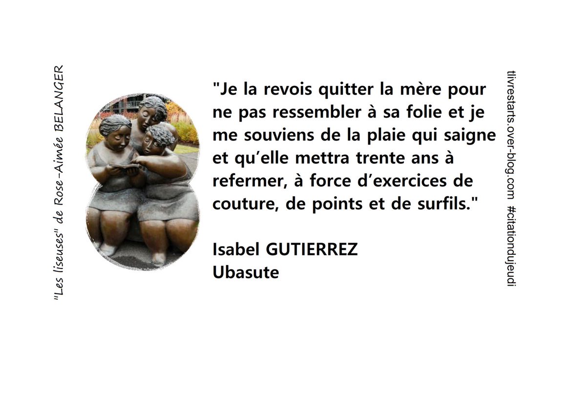 tlivres_tarts's tweet photo. Ma #citationdujeudi est extraite d’un coup de ❤️ de la #selection2022 du bal des @68premieresfois, « Ubasute » de Isabel Gutierrez aux éditions La fosse aux ours. La prose est tendre et délicate, les mots sont beaux. « Ubasute » est un voyage intérieur ❤️
https://t.co/tXaCCrg1pR https://t.co/UTSc3lgwA8