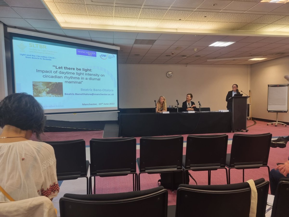 Nina Milosavljevic (@ninamilo_lab) on Twitter photo Fantastic talk from <a href="/BeaBanoTime/">Beatriz Bano-Otalora</a> at @ConferenceSltbr this morning on importance of bright light in the day + mechanisms involved in diurnal rodent Rhabdomys Fantastic talk from <a href="/BeaBanoTime/">Beatriz Bano-Otalora</a> at @ConferenceSltbr this morning on importance of bright light in the day + mechanisms involved in diurnal rodent Rhabdomys