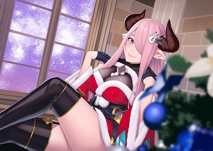 クリスさん(@yochris72 )のナルメアお姉ちゃんを描かせていただきました🎄 