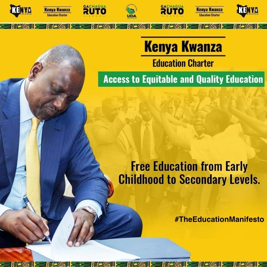 The Kenya Kwanza Education Charter not only wants to make Education affordable but accessible to all.

#TheEducationManifesto