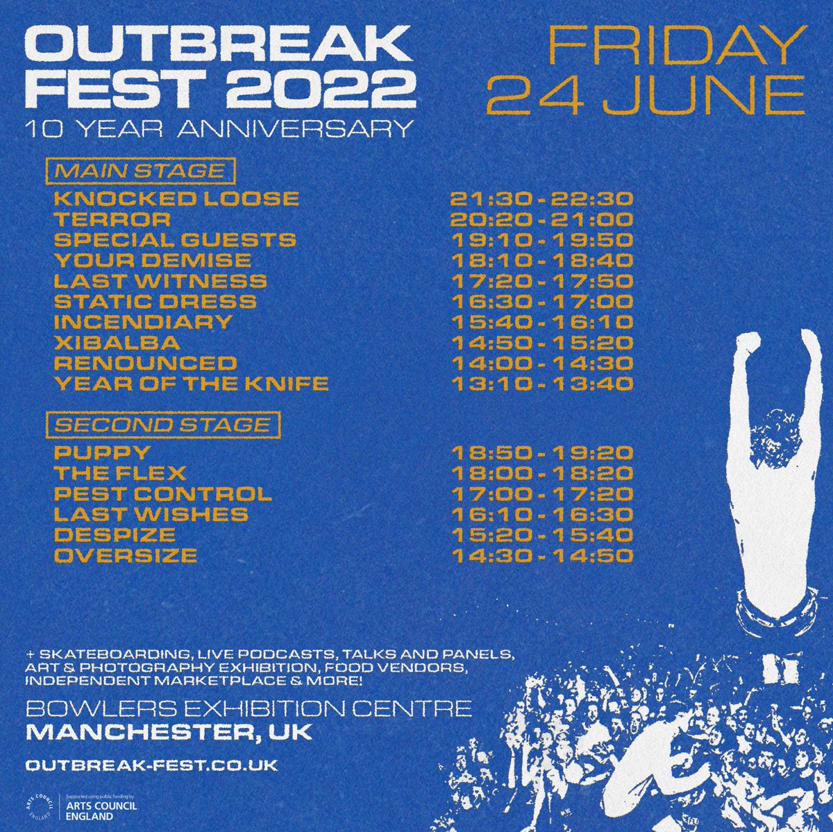 LastWitness's tweet image. We play at 5.20pm tomorrow @OutbreakFest 🔥
