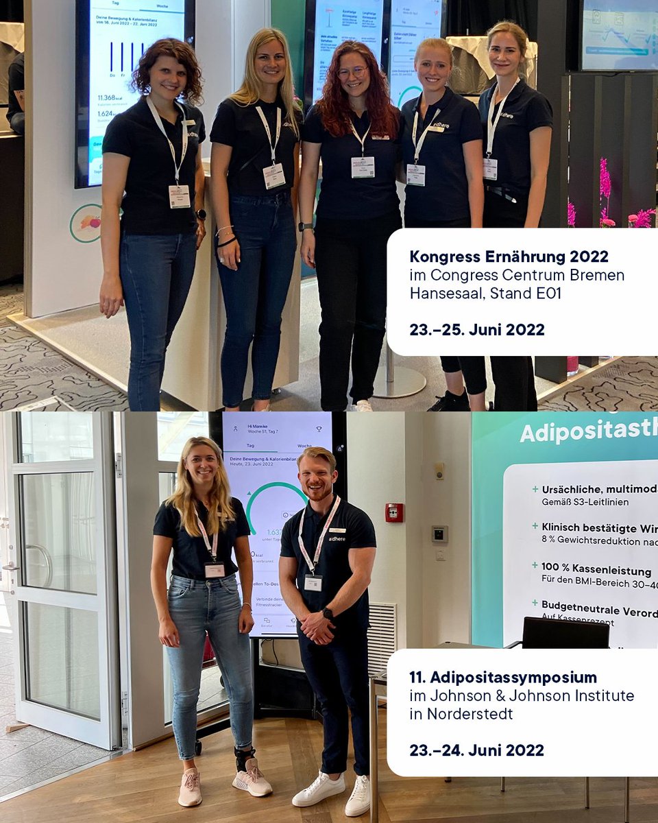 Kongresswoche für #aidhere! Ab heute mit eigenem Stand auf gleich zwei Kongressen vertreten: #Ernährung2022 in Bremen und 11. Adipositassymposium im Johnson &amp; Johnson Institute in Norderstedt. Wir freuen uns auf spannende Gespräche zu unserer #DiGA #zanadio! #digitalhealth