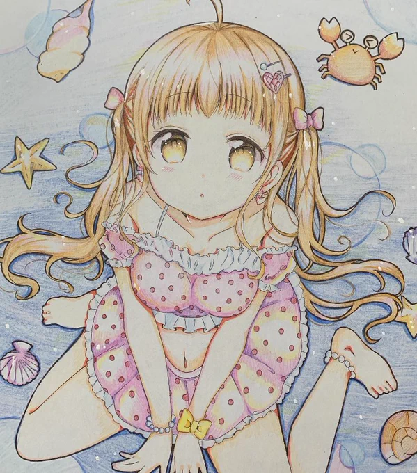 昔に描いた水着の女の子出てきた🏖 