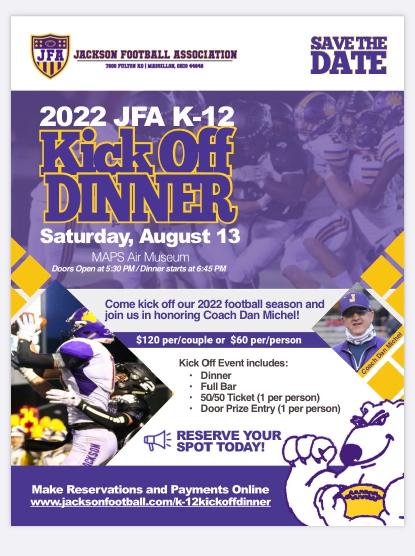 Save the date! Saturday, Aug. 13 at MAPS Air Museum come kick off the 2022 football season with new head coach Jay Rohr as we honor Dan Michel for more than 30 years of service as a Polar Bear. Doors open at 5:30; dinner 6:45. See details in flyer! Go Be…